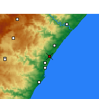 Nearby Forecast Locations - Tongaat - Mapa