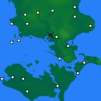 Nearby Forecast Locations - Næstved - Mapa
