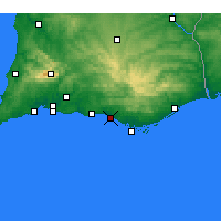 Nearby Forecast Locations - Quarteira - Mapa