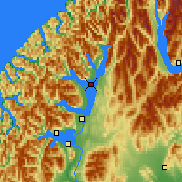 Nearby Forecast Locations - Lake Te Anau - Mapa
