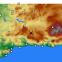 Nearby Forecast Locations - Alhama de Granada - Mapa