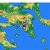 Nearby Forecast Locations - Kaisariani - Mapa