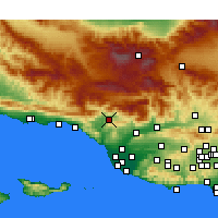 Nearby Forecast Locations - Ojai - Mapa