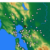 Nearby Forecast Locations - Vallejo - Mapa