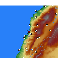 Nearby Forecast Locations - Jounieh - Mapa