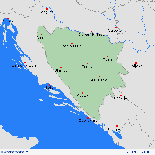  Bósnia e Herzegovina Europa mapas de previsão