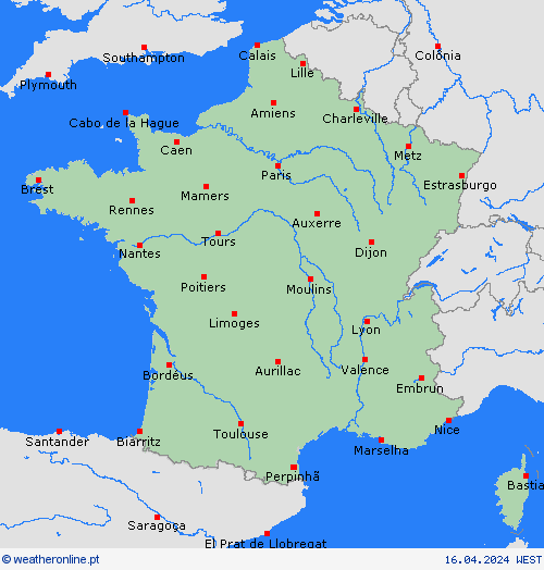  França Europa mapas de previsão