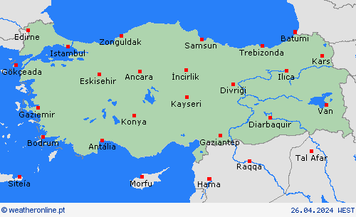  Turquia Europa mapas de previsão