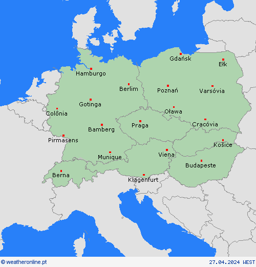   Europa mapas de previsão