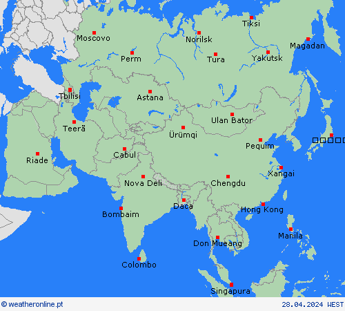   Ásia mapas de previsão