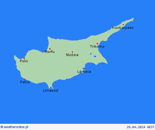  Chipre Europa mapas de previsão