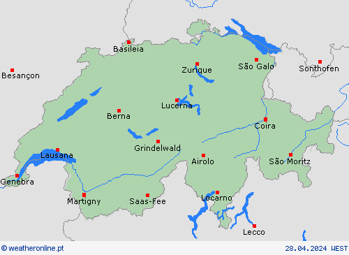  Suíça Europa mapas de previsão