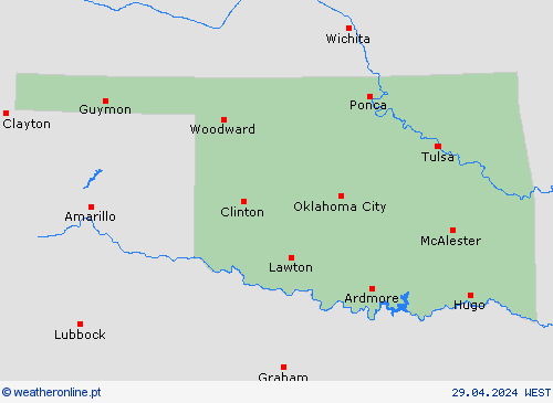  Oklahoma América do Norte mapas de previsão
