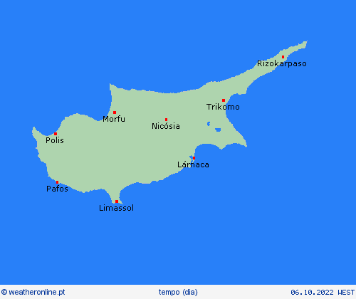 visão geral Chipre Europa mapas de previsão