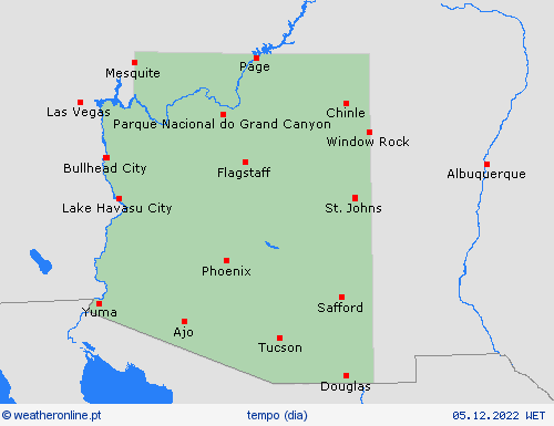 visão geral Arizona América do Norte mapas de previsão