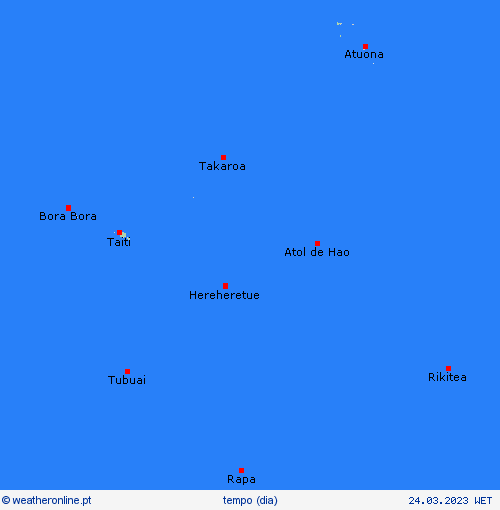 visão geral Polinésia Francesa Oceânia mapas de previsão
