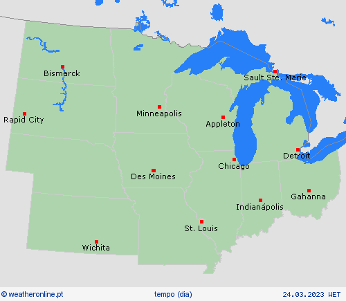 visão geral  América do Norte mapas de previsão