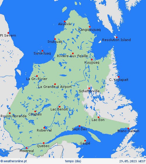 visão geral Quebec América do Norte mapas de previsão