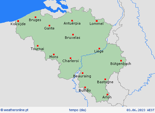 visão geral Bélgica Europa mapas de previsão