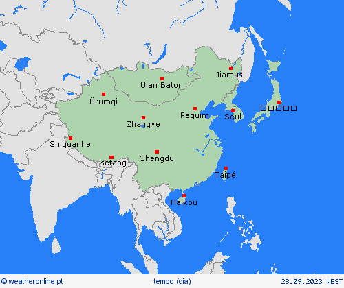 visão geral  Ásia mapas de previsão