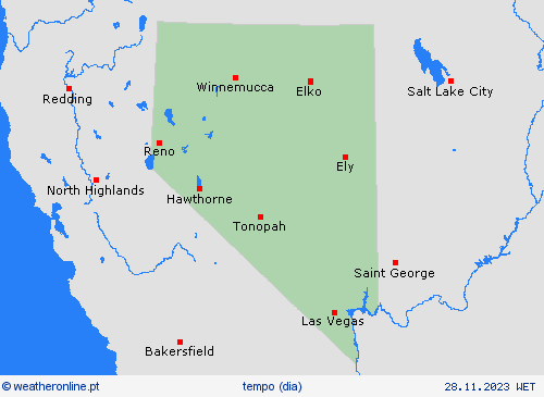 visão geral Nevada América do Norte mapas de previsão