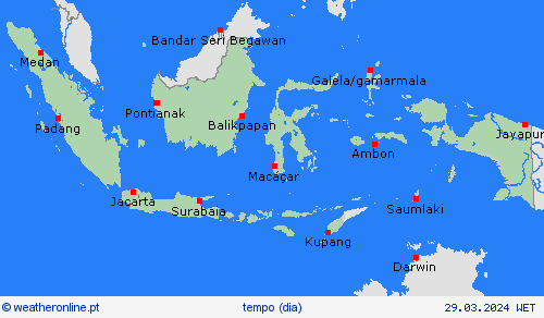 visão geral Indonésia Ásia mapas de previsão