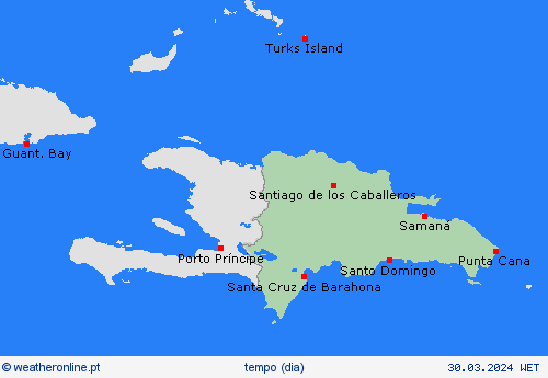 visão geral República Dominicana América Central mapas de previsão