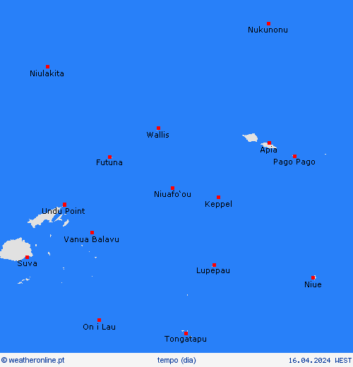 visão geral Wallis e Futuna Oceânia mapas de previsão