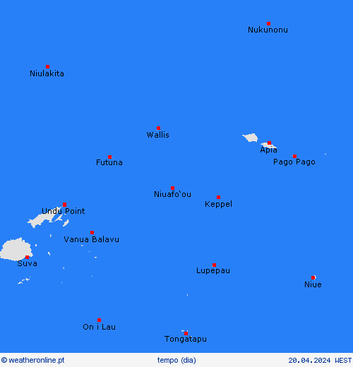 visão geral Wallis e Futuna Oceânia mapas de previsão