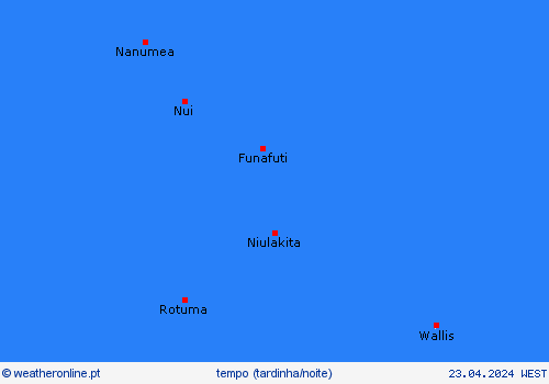 visão geral Tuvalu Oceânia mapas de previsão