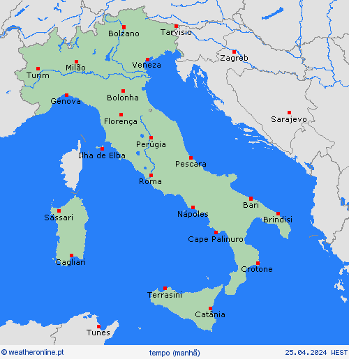 visão geral Itália Europa mapas de previsão