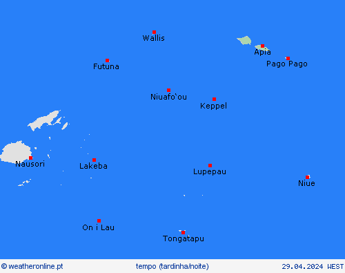 visão geral Samoa Oceânia mapas de previsão
