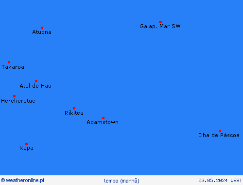 visão geral Ilhas Pitcairn Oceânia mapas de previsão