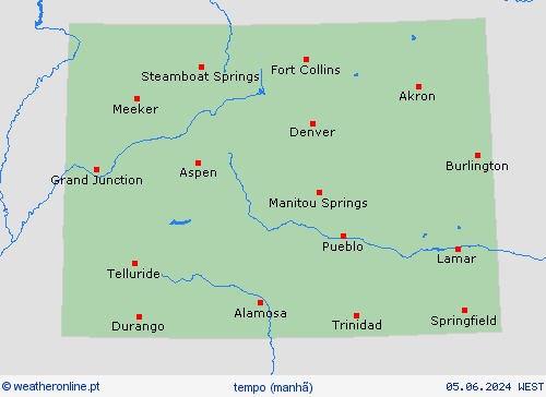 visão geral Colorado América do Norte mapas de previsão