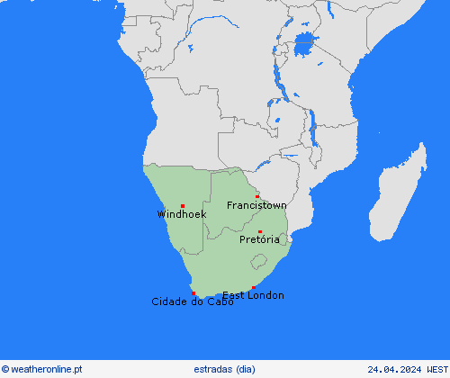 condições meteorológicas na estrada  África mapas de previsão