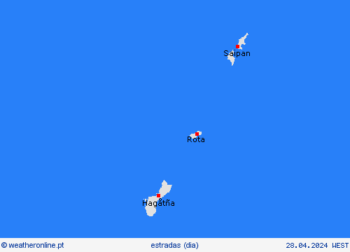 condições meteorológicas na estrada Ilhas Marianas Oceânia mapas de previsão