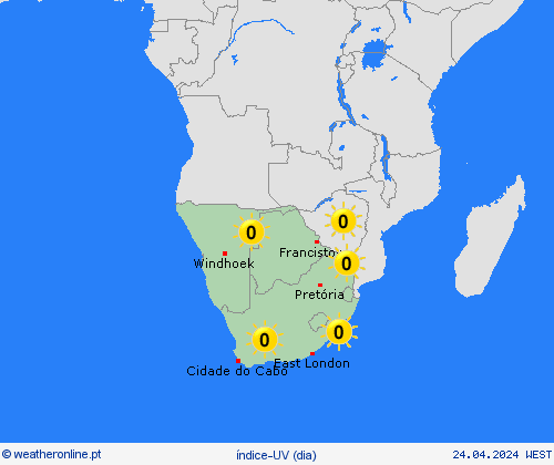 índice-uv  África mapas de previsão