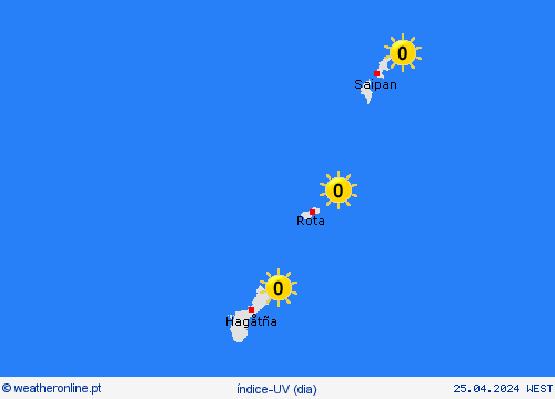 índice-uv Ilhas Marianas Oceânia mapas de previsão