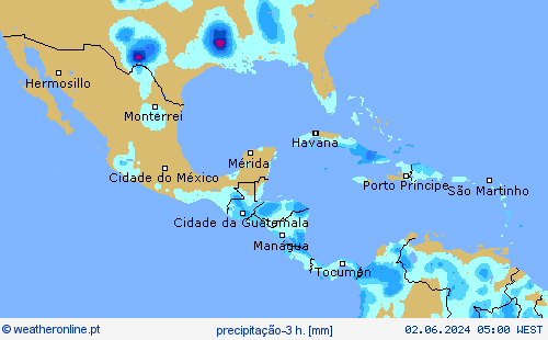 precipitação-3 h. mapas de previsão