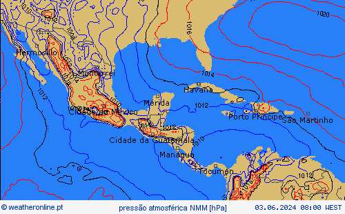 pressão atmosférica NMM mapas de previsão
