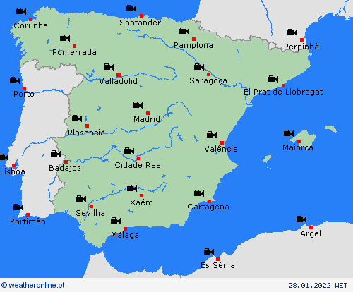 webcam Espanha Europa mapas de previsão