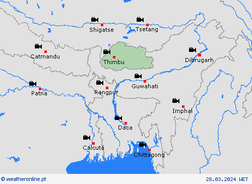 webcam Butão Ásia mapas de previsão