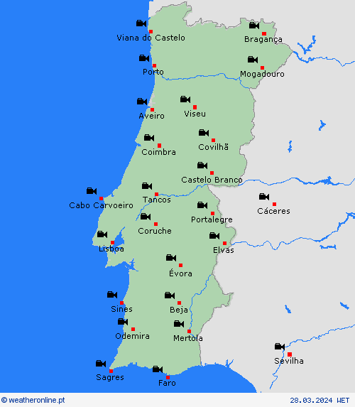 webcam Portugal Europa mapas de previsão