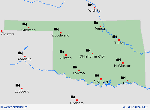 webcam Oklahoma América do Norte mapas de previsão