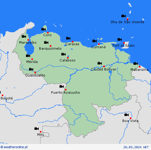 webcam Venezuela América do Sul mapas de previsão