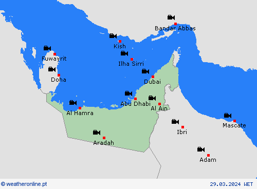 webcam Emirados Árabes Unidos Ásia mapas de previsão