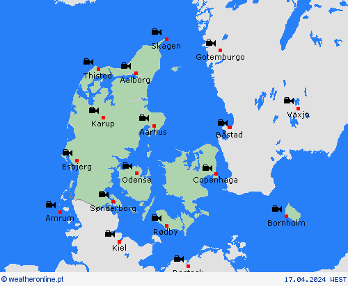 webcam Dinamarca Europa mapas de previsão
