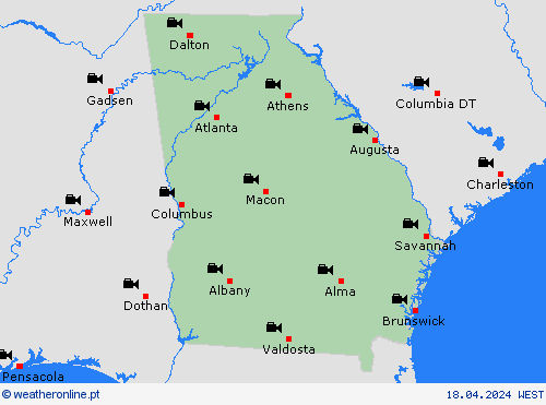 webcam Geórgia América do Norte mapas de previsão