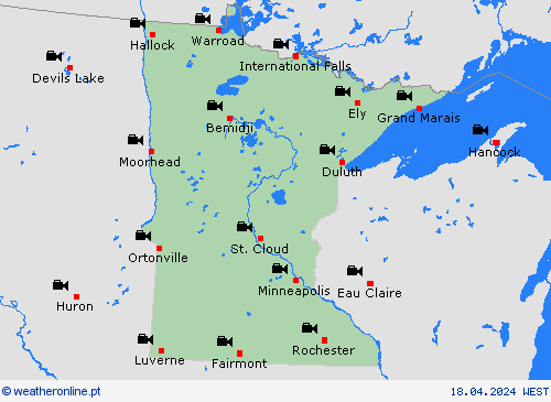 webcam Minnesota América do Norte mapas de previsão