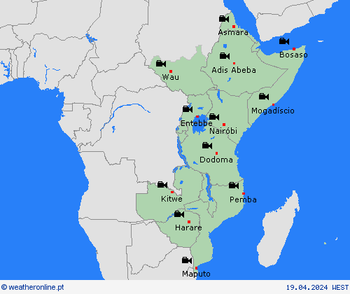 webcam  África mapas de previsão